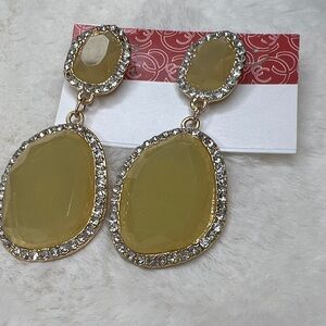 Charming Charlie Gold and Yellow Dangle Earrings